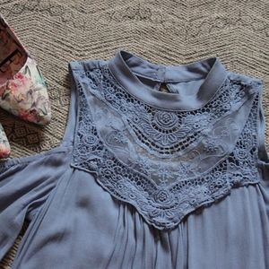 high neck lace dress
